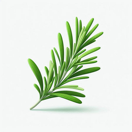 Rosemary twig isolated on a white background. Vector illustration.のイラスト素材