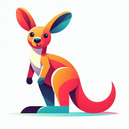 Kangaroo cartoon isolated on a white background. Vector illustration.のイラスト素材