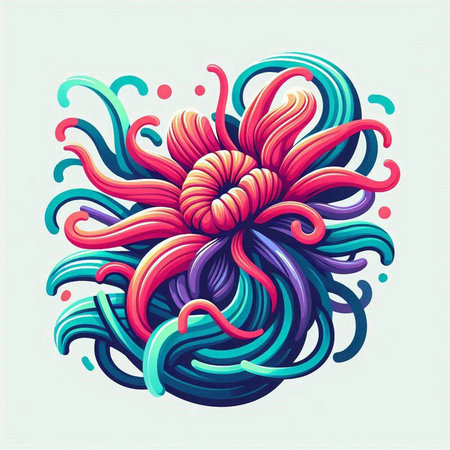 Vector illustration of colorful abstract flower in the form of a spiral.のイラスト素材