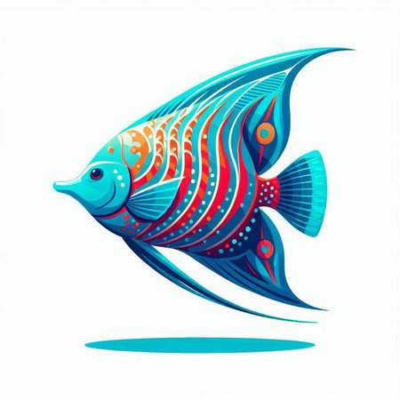 Illustration of a beautiful fish on a white background, vector illustrationのイラスト素材