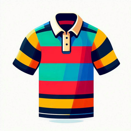 Colourful polo shirt on white background. Vector illustration.のイラスト素材