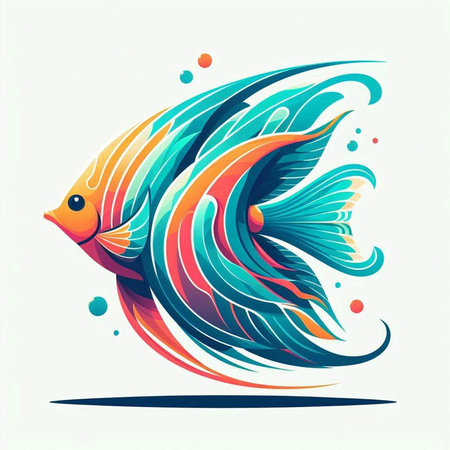 colorful fish on a white background, vector illustration, eps10のイラスト素材