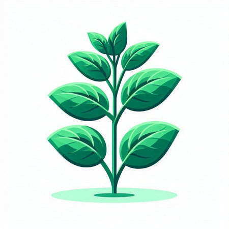 Green plant on a white background. Vector illustration. Eps 10.のイラスト素材