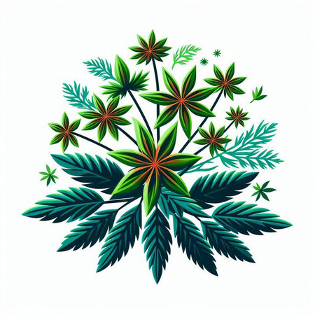 Cannabis leafs on a white background. Vector illustration.のイラスト素材