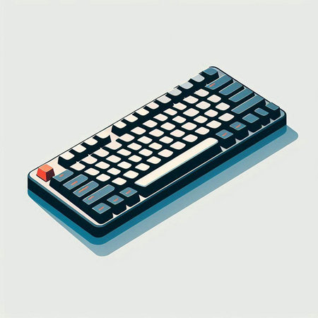 Keyboard isometric vector illustration on white background. Isometric keyboard.のイラスト素材