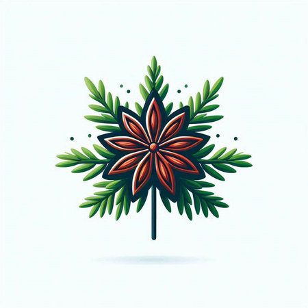 Flower of christmas tree on white background. Vector illustration.のイラスト素材
