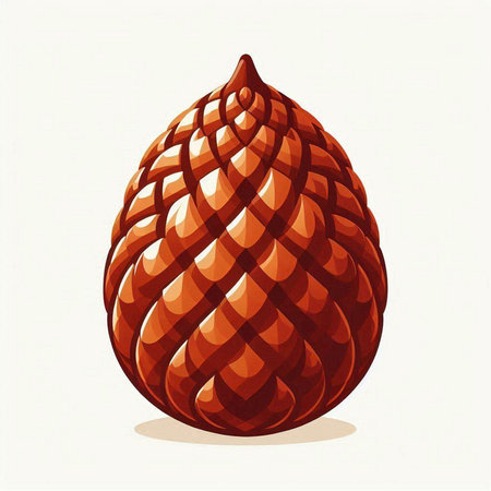 Illustration of a red pine cone on a white background - vectorのイラスト素材