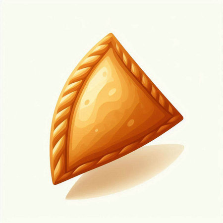 Illustration of a piece of pie with shadow on a white backgroundのイラスト素材