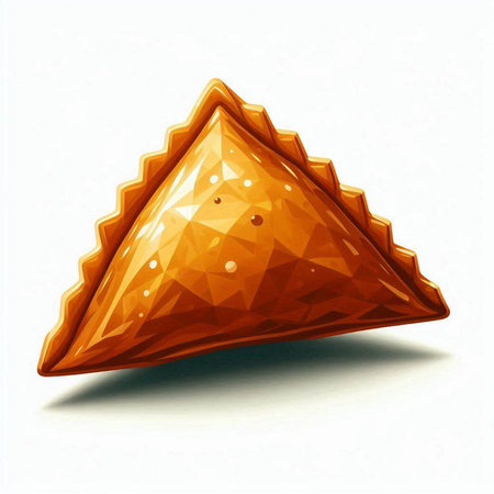 Illustration of a pie made of triangles on a white background.のイラスト素材