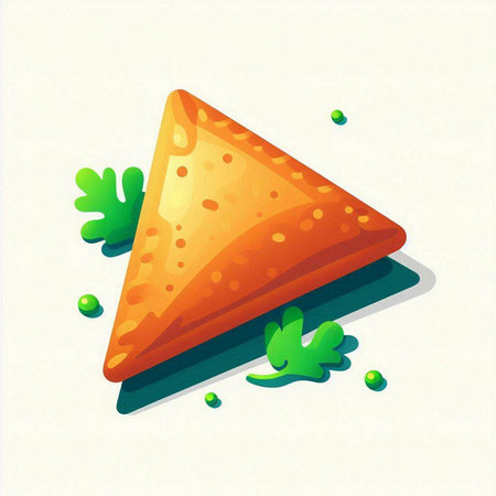 Illustration of a slice of nachos on a white backgroundのイラスト素材