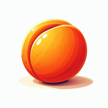 Orange tennis ball isolated on white background. Vector illustration. Eps 10.のイラスト素材