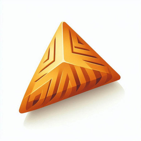 golden pyramid on a white background. 3d illustration. eps 10のイラスト素材