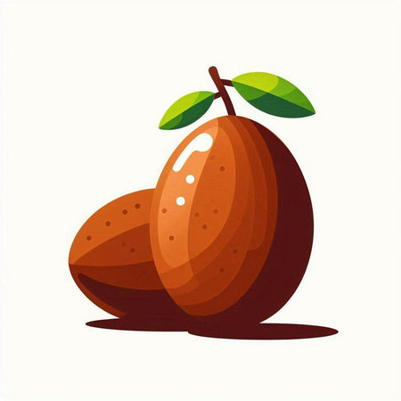 Illustration of mango fruit isolated on white background. Vector illustration.のイラスト素材