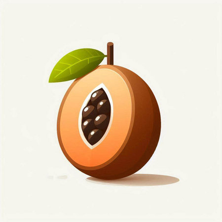 Whole and half of passion fruit with green leaf. Vector illustration.のイラスト素材