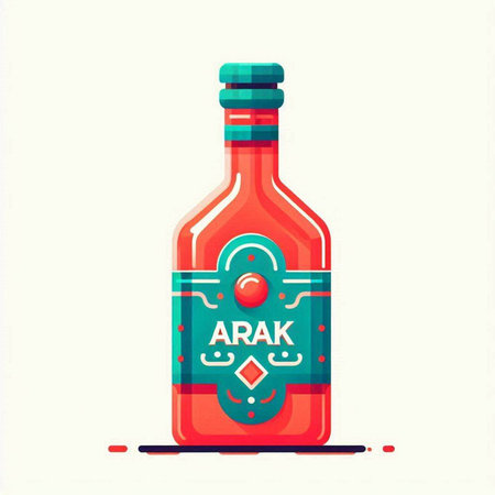 Alcoholic drink in a bottle. Vector illustration in flat styleのイラスト素材