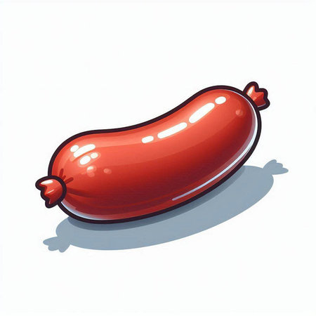 Sausage on a white background. Vector illustration. Eps 10のイラスト素材