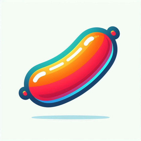 Sausage icon. Vector illustration of a sausage isolated on white background.のイラスト素材