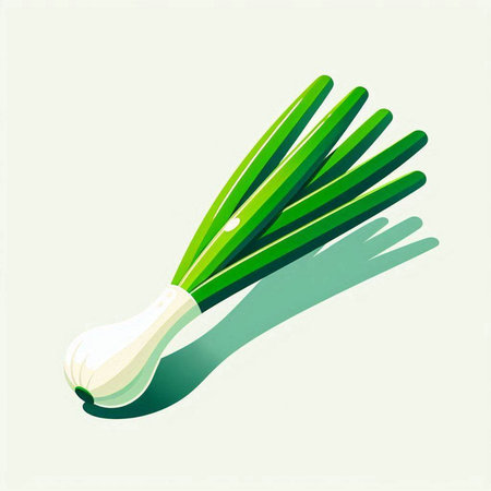 Green onion on a white background. Vector illustration. Eps 10.のイラスト素材