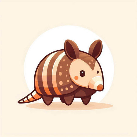 Cute cartoon armadillo. Vector illustration in cartoon style.のイラスト素材