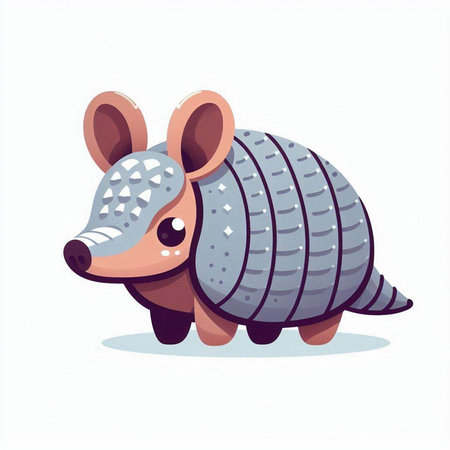 Cute little armadillo. Vector illustration in cartoon style.のイラスト素材