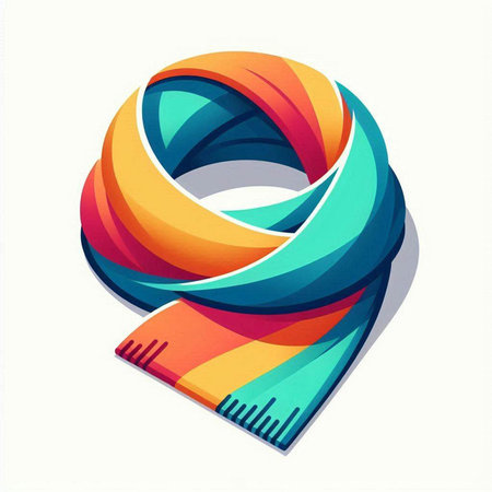 Colorful ribbon in 3d style on white background. Vector illustration.のイラスト素材
