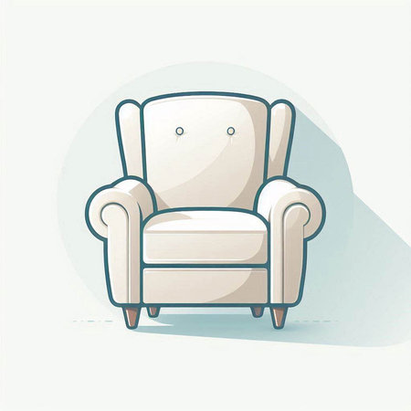 Illustration of a soft armchair on a white background, vector illustrationのイラスト素材
