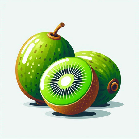 Kiwi fruit isolated on a white background. Vector illustration.のイラスト素材