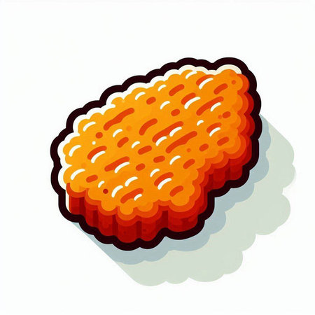 Illustration of a piece of bread isolated on a white background.のイラスト素材