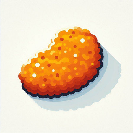 Illustration of a piece of orange caviar on a white backgroundのイラスト素材