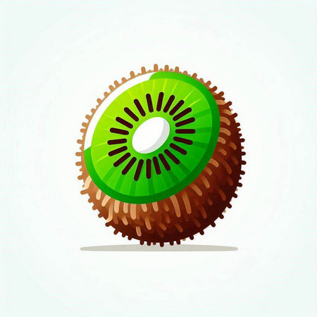 Kiwi fruit isolated on a white background. Vector illustration.のイラスト素材