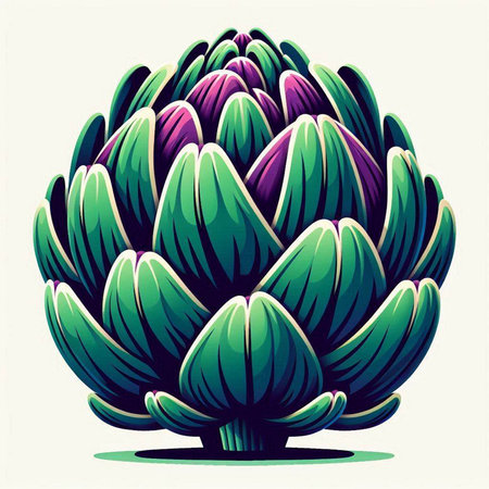 Artichoke flower isolated on white background. Vector illustration in retro style.のイラスト素材
