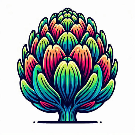 Artichoke. Hand drawn vector illustration. Isolated on white background.のイラスト素材