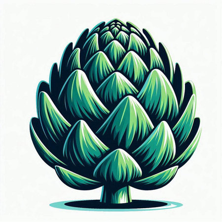 Artichoke vector illustration. Isolated artichoke on white background.のイラスト素材