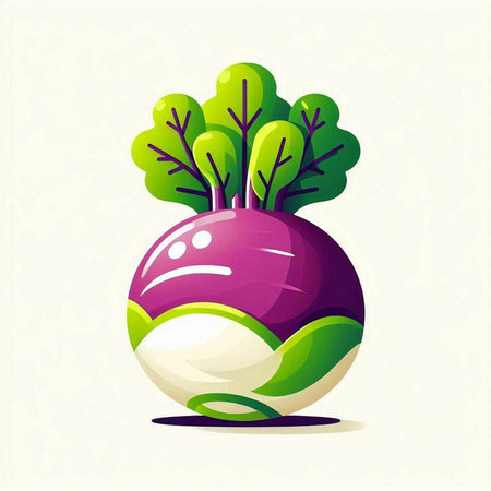 Kohlrabi vegetable vector illustration. Vegetable icon. Healthy food.のイラスト素材