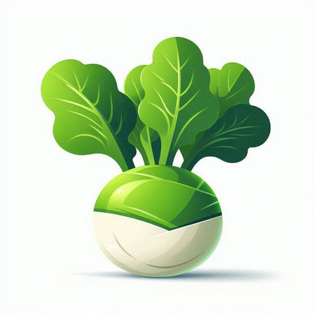 Vector illustration of lettuce in the form of a ball on a white backgroundのイラスト素材