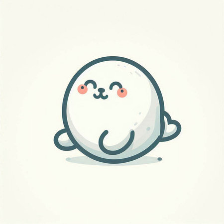 Cute cartoon ball character. Vector illustration in a flat style.のイラスト素材