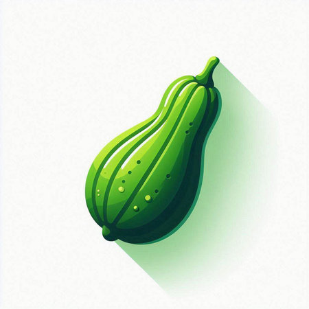 Green zucchini isolated on a white background. Vector illustration.のイラスト素材