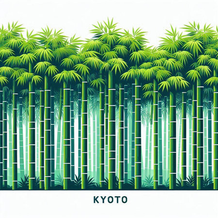 Bamboo forest background with place for your text. Vector illustration.のイラスト素材