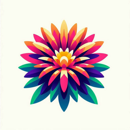abstract colorful flower on a white background, vector illustration, eps 10のイラスト素材