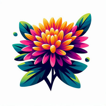 Dahlia flower isolated on a white background. Vector illustration.のイラスト素材