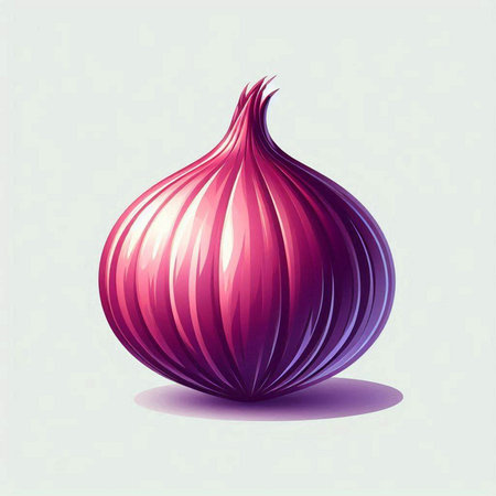 Illustration of a purple onion on a light background. Vector illustrationのイラスト素材