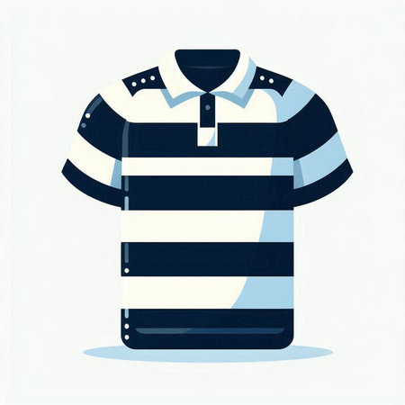 striped polo shirt isolated on a white background. vector illustrationのイラスト素材