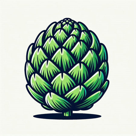 Artichoke isolated on white background. Hand drawn vector illustration.のイラスト素材