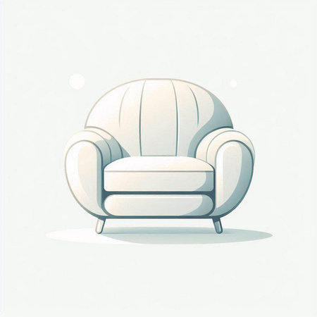 Comfortable armchair on a white background. Vector illustration in retro style.のイラスト素材