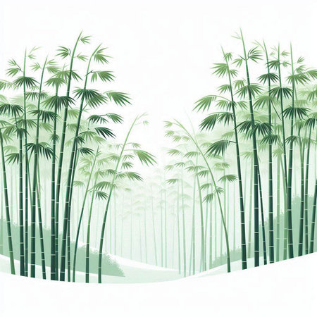 Bamboo forest background with place for your text, vector illustration.のイラスト素材