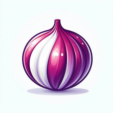 Illustration of a purple onion on a white background. Vector illustrationのイラスト素材