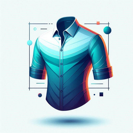 Fashionable male shirt in retro style. Vector illustration. Eps 10のイラスト素材