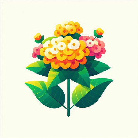 Flower vector illustration in flat style. Colorful flower icon.のイラスト素材