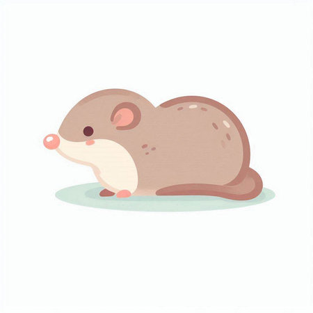 Illustration of a cute hamster on a white background. Vector illustrationのイラスト素材