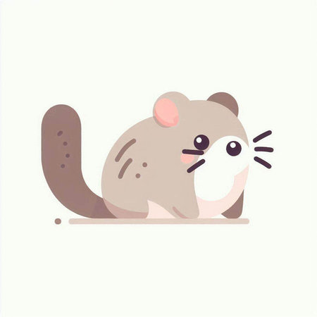 Cute cartoon mouse. Vector illustration isolated on a white background.のイラスト素材